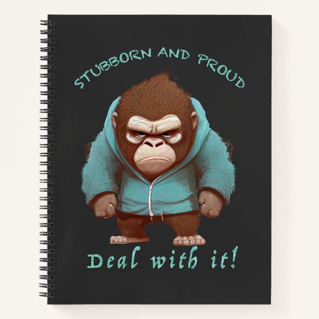Cuaderno Gorila Stubborn Lidia Con Esto Es Agradable Gracio (Anverso)