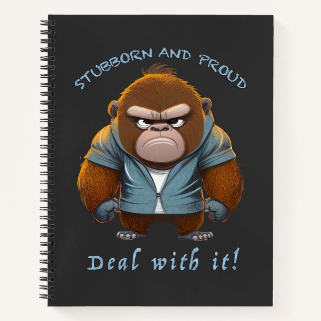 Cuaderno Gorila Stubborn Lidia Con Esto Es Agradable Gracio (Anverso)