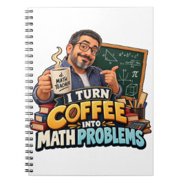 Cuaderno Gorra de cita de café de profesor de matemáticas d