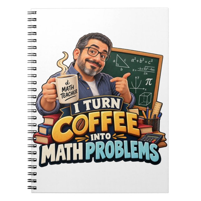 Cuaderno Gorra de cita de café de profesor de matemáticas d (Frente)