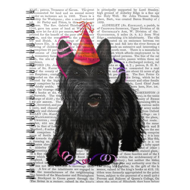 Cuaderno Gorra de Escocia Terrier y Fiesta (Frente)