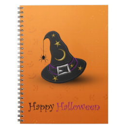 Cuaderno Gorra de la bruja de Halloween con la araña