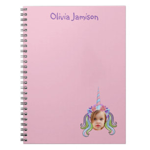 Cuaderno Gorra de Unicornio Divertida Cabello Púrpura Cuade