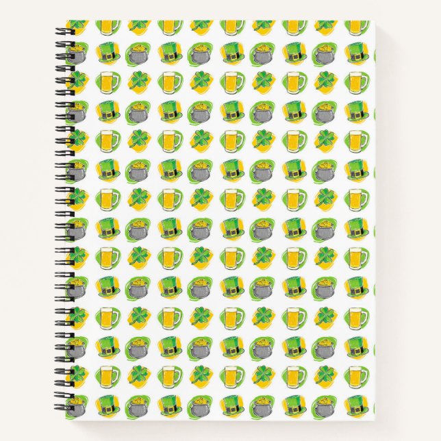 CUADERNO GORRA IRLANDÉS POT OF GOLD SHAMROCKS PATRÓN (Anverso)