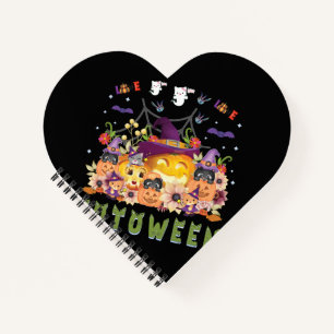 Cuaderno Gorra morado divertido Catoween, calabaza Naranja
