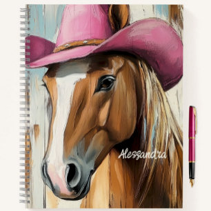 Cuaderno Gorra rosado caliente Personalizados de caballos C