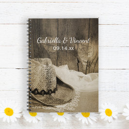 Cuaderno Gorra Vaquero Barn Wood País Boda Occidental
