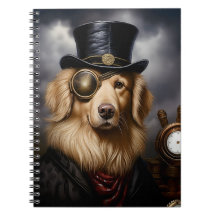 Gorra y parche de ojos de Steampunk Golden Retriev