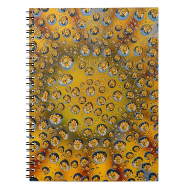 Cuaderno Gota de rocío reflejo de flor, Crescent City, (Frente)