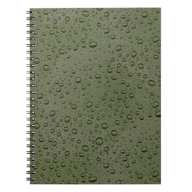 Cuaderno Gotas de agua verde oliva (Frente)