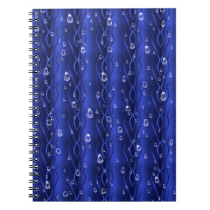 Cuaderno Gotas de lluvia azul Metalizado