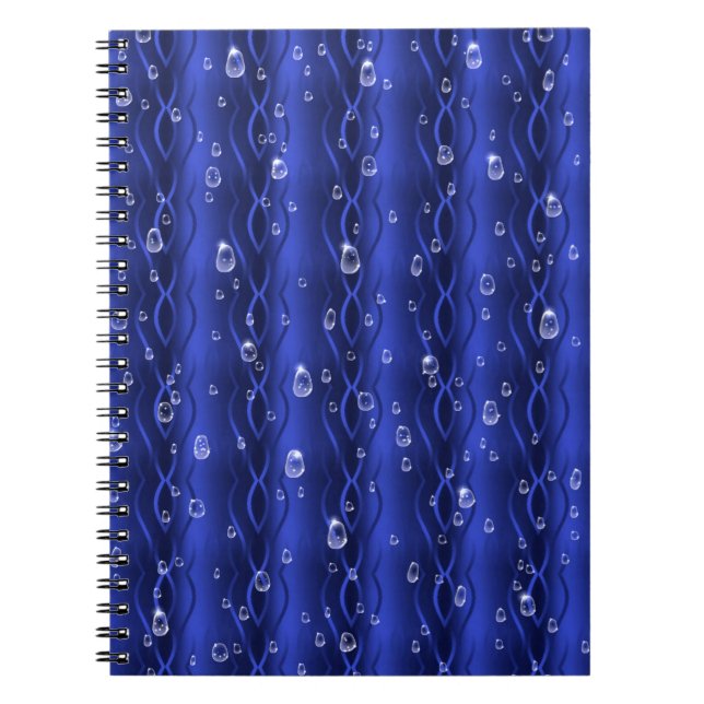 Cuaderno Gotas de lluvia azul Metalizado (Frente)