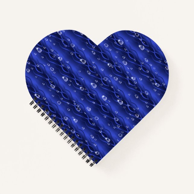 Cuaderno Gotas de lluvia azul Metalizado (Anverso)