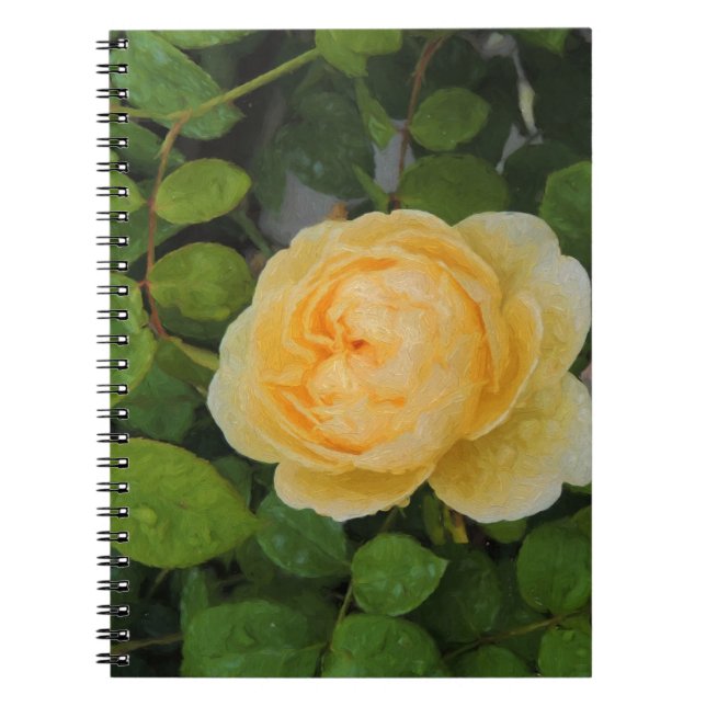 Cuaderno Gotas de lluvia en rosa amarillo (Frente)