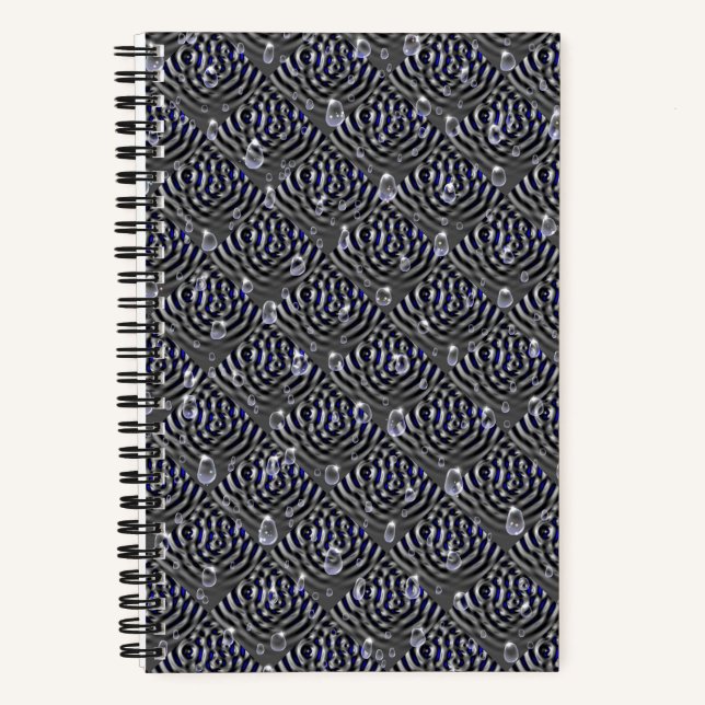 Cuaderno Gotas de lluvia gris azul Metalizado (Anverso)