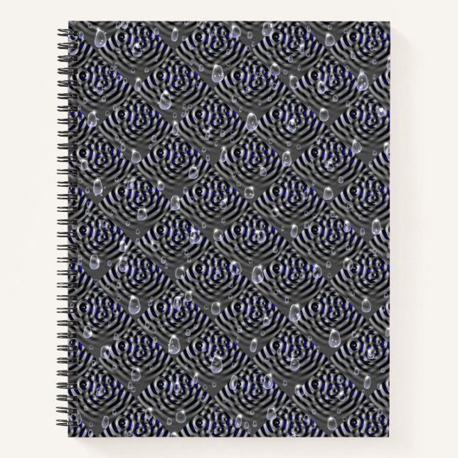 Cuaderno Gotas de lluvia gris azul Metalizado (Anverso)