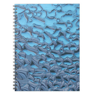 Cuaderno Gotas de lluvia suaves en un portátil de vidrio az