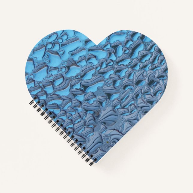 Cuaderno Gotas de lluvia suaves en vidrio azul (Anverso)
