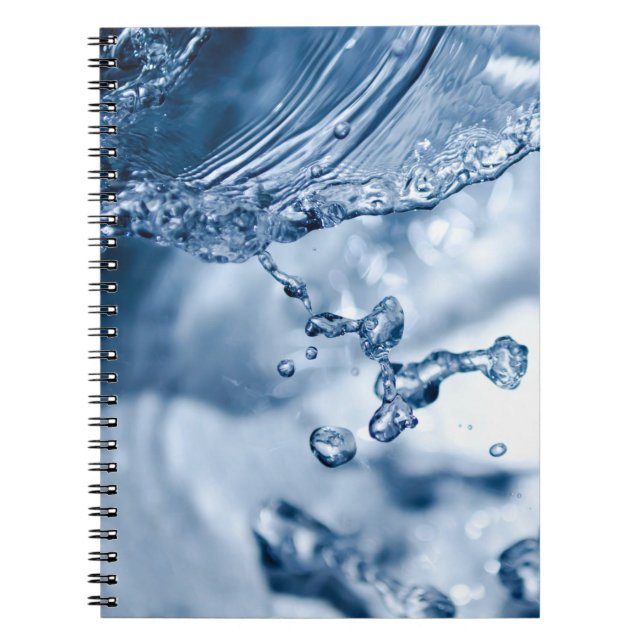 Cuaderno Gotas delgadas de agua azul clara (Frente)