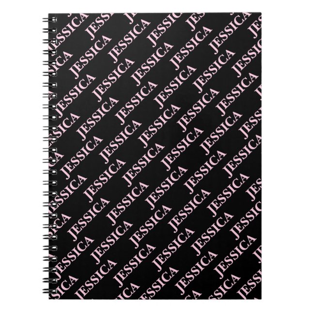 Cuaderno Goth Girly Pink & Black Name Feminine Office (Frente)