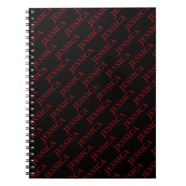 Cuaderno Goth Girly Red & Black Name Feminine Office (Frente)