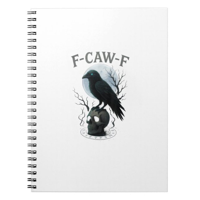 Cuaderno Gothic Crow F Caw F Raven Skull Halloween Graphic  (Frente)