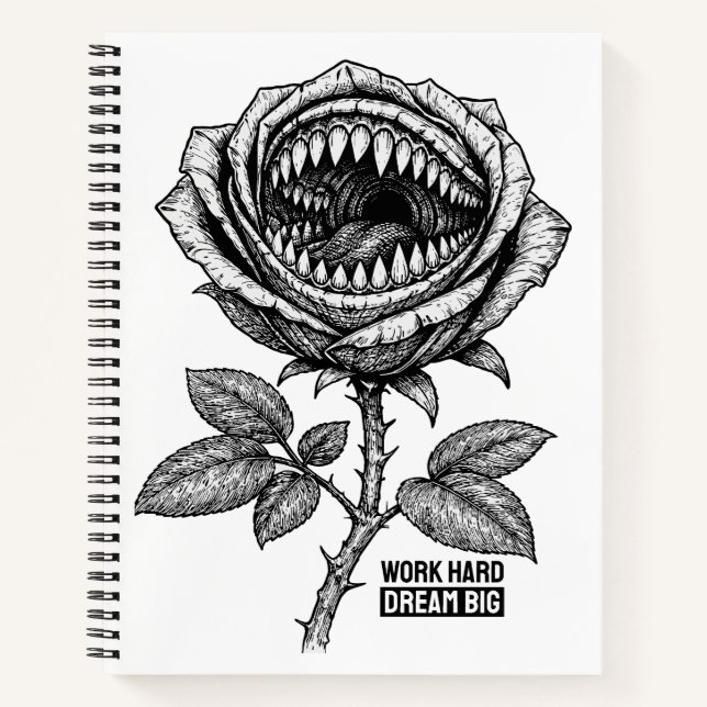 Cuaderno Gothic Devil Rose Sticker – Dark Horror Floral (Anverso)