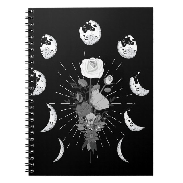 Cuaderno Gothic Rose Moon phases Witchy Crescent (Frente)