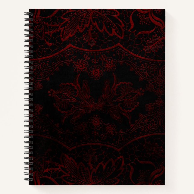 Cuaderno Gótica de encaje negro y rojo (Anverso)