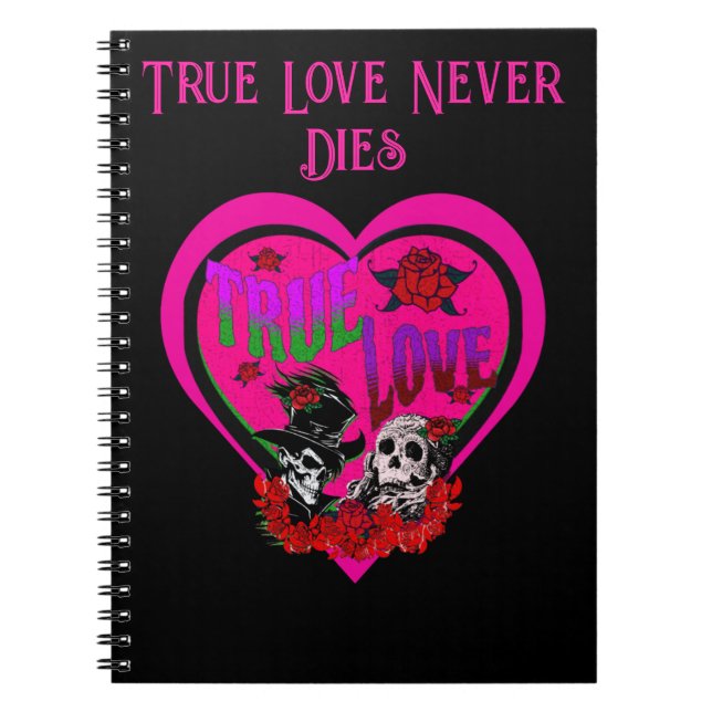Cuaderno Gótica Rosa y Negra Ama al Verdadero Personalizado (Frente)