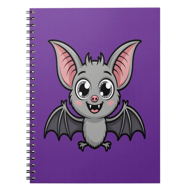 Cuaderno Gótico Cute Pastel Bat Kawaii Personalizado (Frente)
