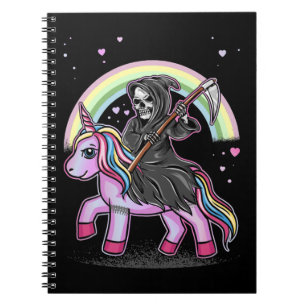 Cuaderno Gótico de pastel arcoiris de unicornio kawaii