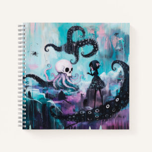 Cuaderno Gótico de picor mágico de pulpo sano arte de IA