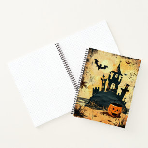 Cuaderno Gótico de verano retro temible playa de Halloween