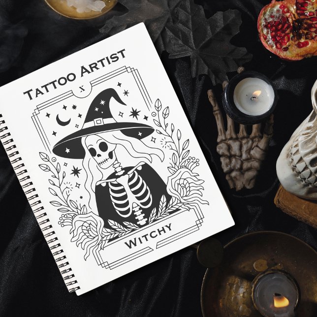 Cuaderno Gótico Mágico Místico Tatuaje Brujería Tarot Esoté (Gothic Magic Mystical Tattoo Witchy Tarot Esoteric Notebook)