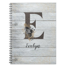 Gótico moderno monogramado Rosa negro E