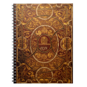 Cuaderno Gótico Monograma del libro de cosecha dorada