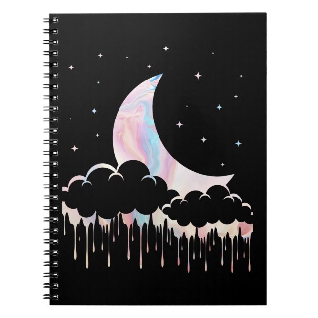 Cuaderno Gótico Moon Kawaii Crescent Witchy Pastel (Frente)