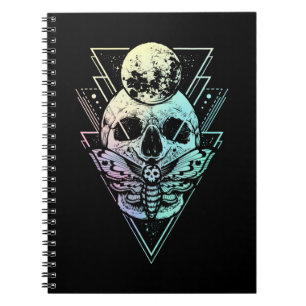 Cuaderno Gótico Pastel Cráneo de la Luna Gótica Wicca Cr