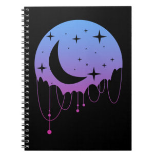 Cuaderno Gótico Pastel Luna Kawaii Estética Estrellas Cre