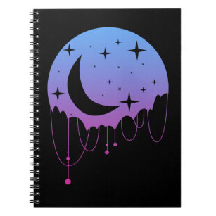 Cuaderno Gótico Pastel Luna Kawaii Estética Estrellas Creci