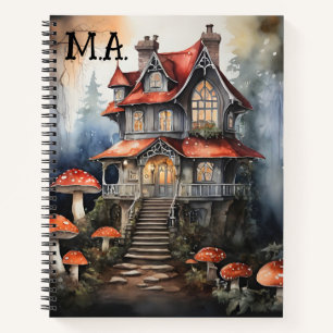 Cuaderno Gótico Pastel núcleo de la cabaña Haunted Mushroom