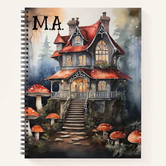 Cuaderno Gótico Pastel núcleo de la cabaña Haunted Mushroom (Anverso)