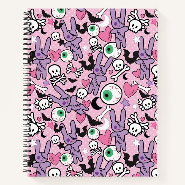 Cuaderno Gótico Pastel Rockabilly Spooky Bunny (Anverso)
