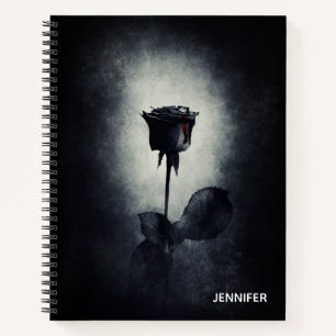 Cuaderno Gótico Rosa negro goteando sangre macabra
