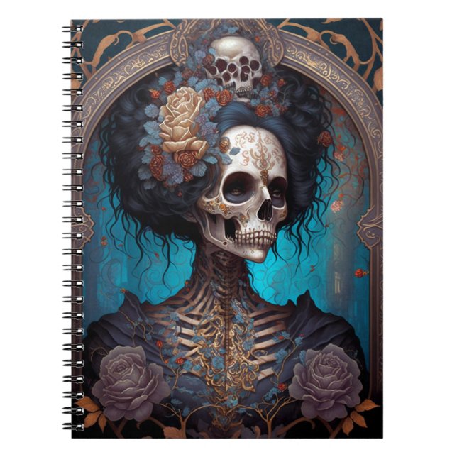Cuaderno Gótico Skeleton Skull Mujer Gótica (Frente)