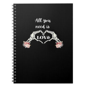 Cuaderno Gótico Valentines Classic - Skeleton manos corazón