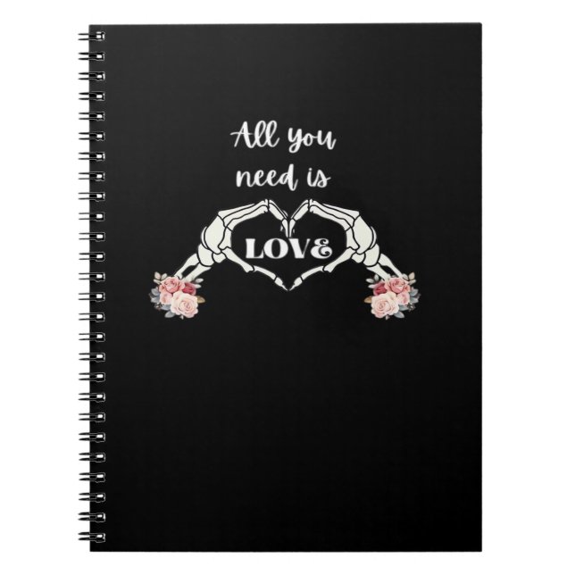 Cuaderno Gótico Valentines Classic - Skeleton manos corazón (Frente)