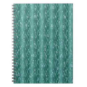 Cuaderno Gotitas de lluvia en metal verde
