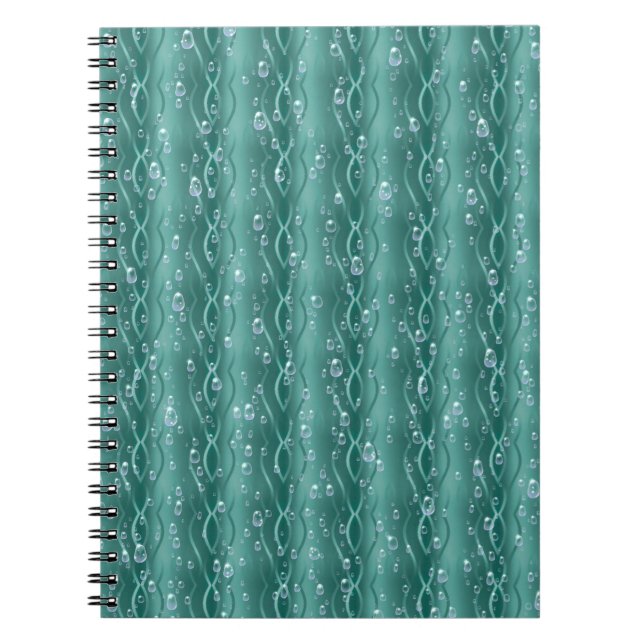 Cuaderno Gotitas de lluvia en metal verde (Frente)